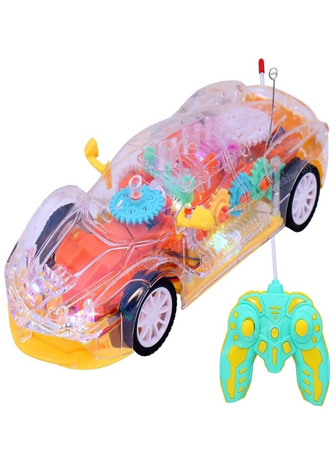 MABLE Remote Control Car Toy for Kids | 3D Transparent Racing Car with Lights, Sound & 360° Rotation | Rechargeable RC Toy Car for Boys & Girls | Gadi for Kids 3+ - Image 1